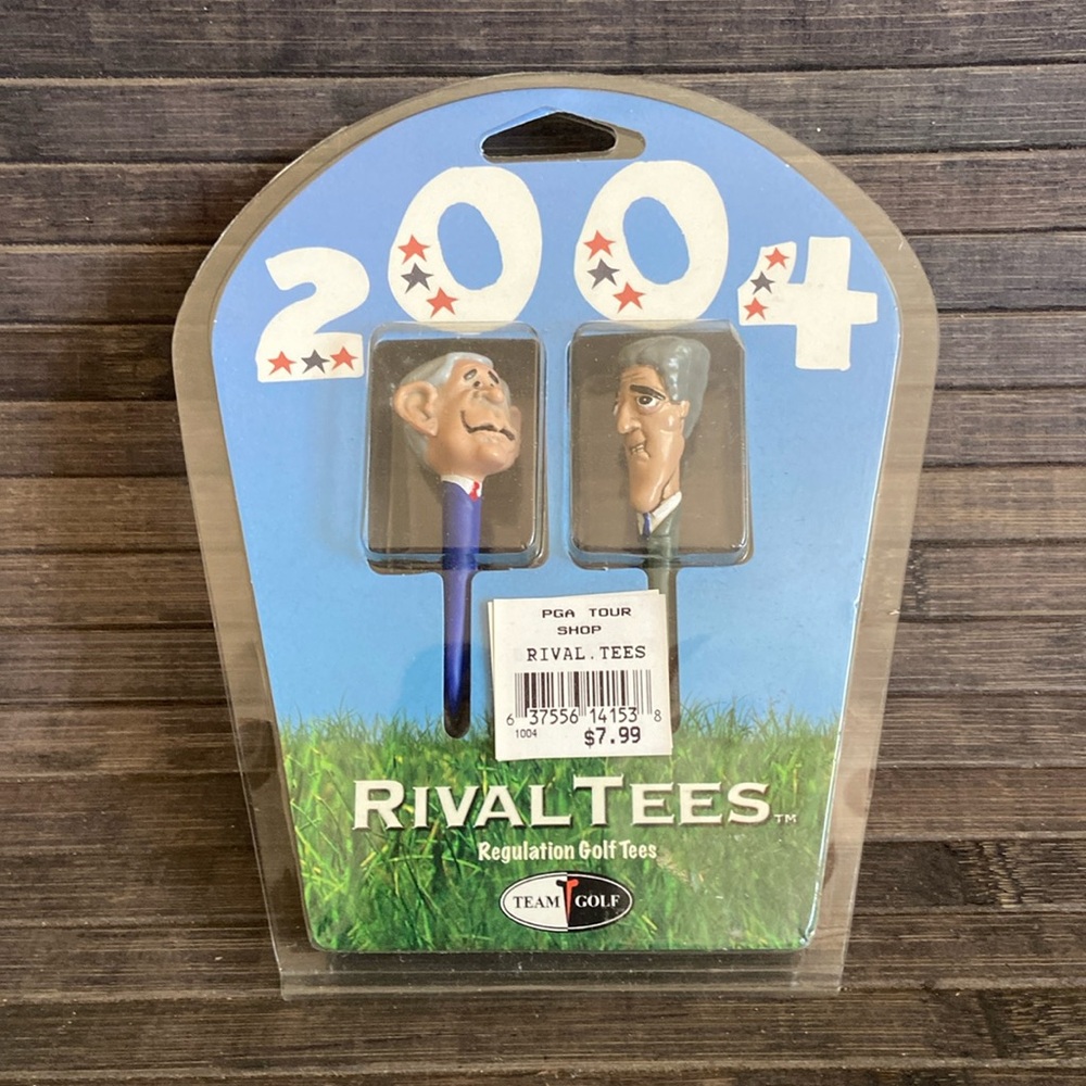 2004 Bush/Kerry Rival Tees Regulation Golf Tees Vintage New